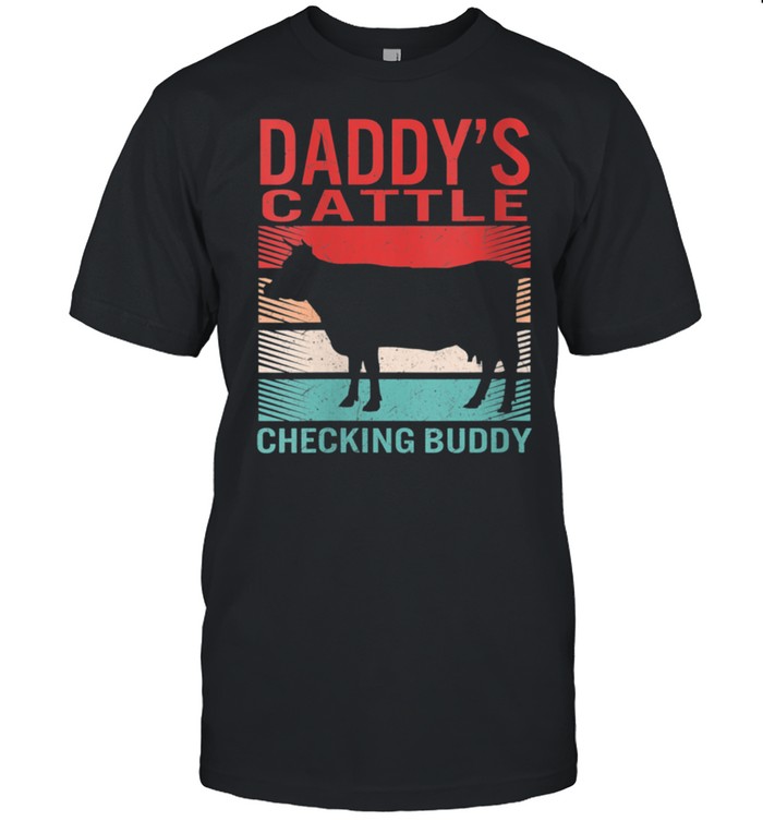 Daddy’s cattle checking buddy Custom daddy farm baby shirt