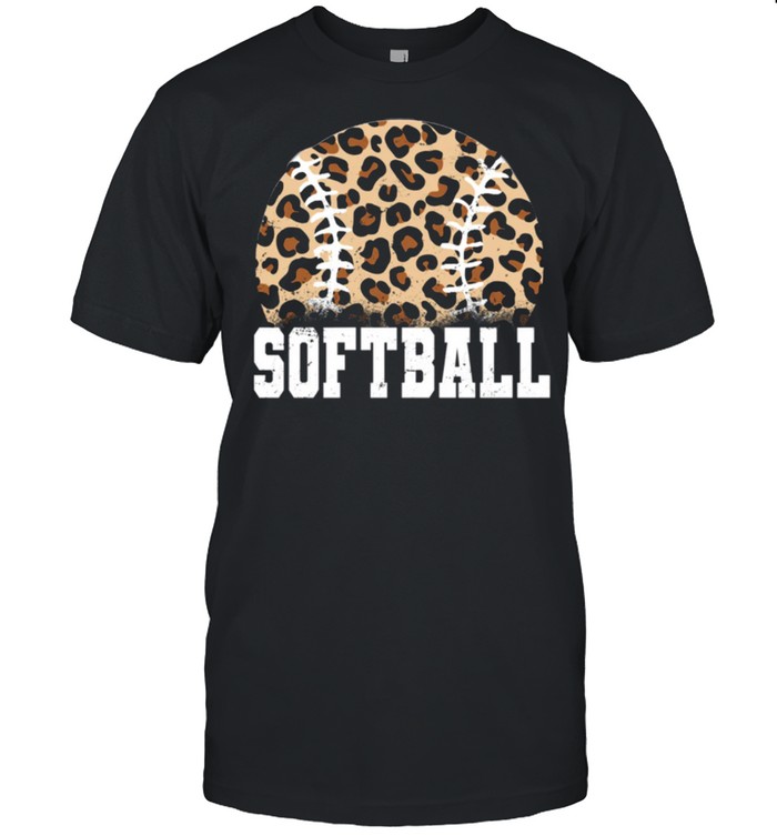 Softball Leopard Print Distressed Logo shirt Classic Men's T-shirt