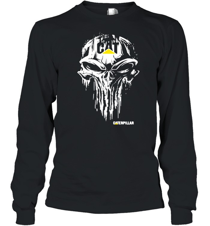 Punisher With Caterpillar Logo  Long Sleeved T-shirt