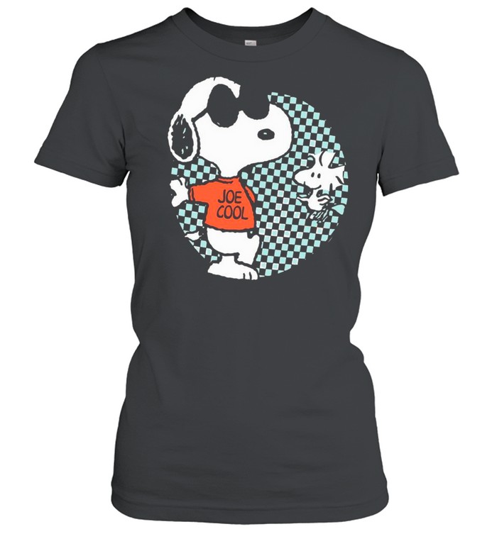 Snoopy Joe Cool And Woodstock Checkered Cartoon shirt Classic Women's T-shirt