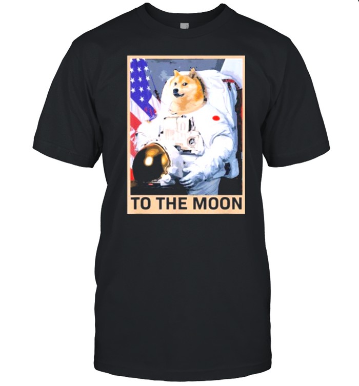 Dogecoin astronaut to the moon blockchain hold crypto shirt