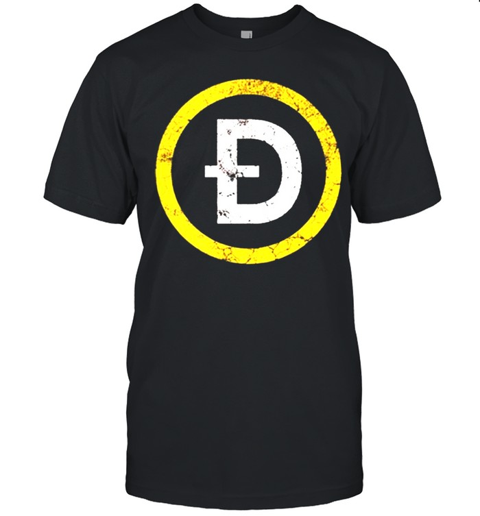 Dogecoin doge crypto distressed logo shirt