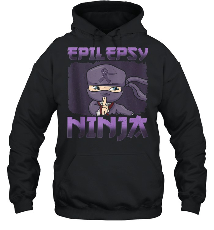 Epilepsy Awareness Ribbon Epileptic Purple Ninja shirt Unisex Hoodie