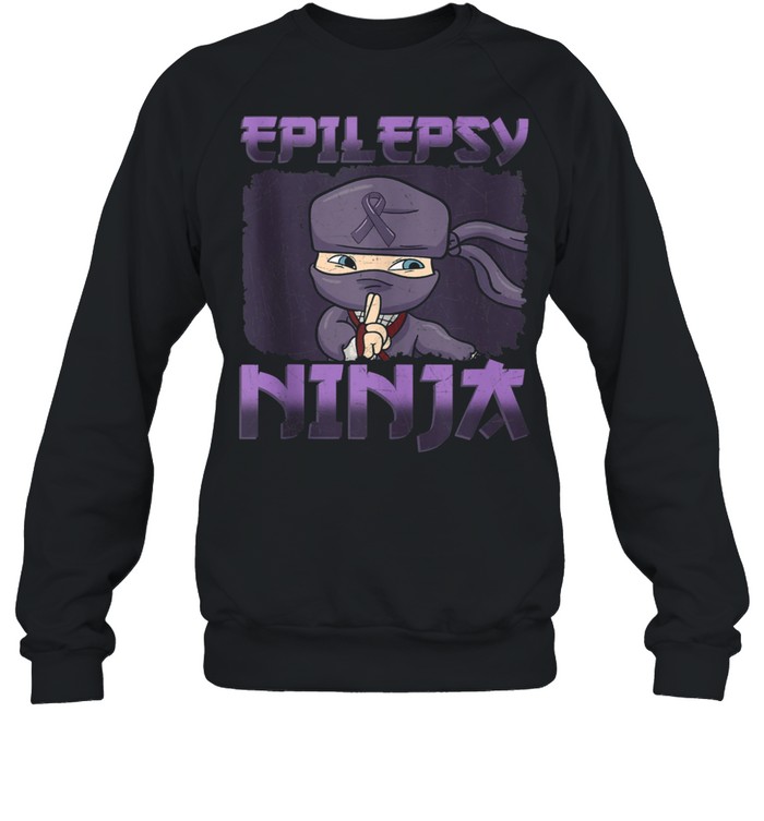 Epilepsy Awareness Ribbon Epileptic Purple Ninja shirt Unisex Sweatshirt