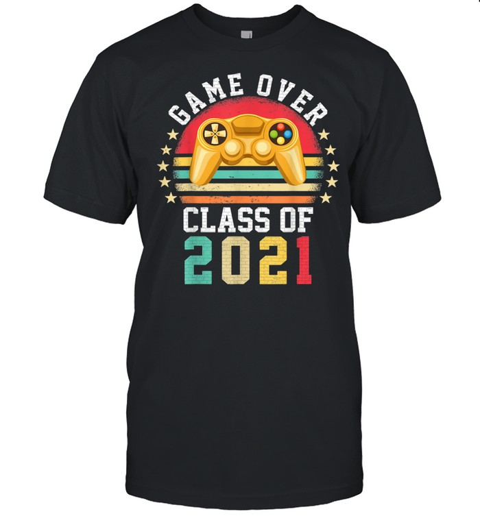 GameOver Class Of 2021 Graduation Retro Vintage Gamer Grad shirt