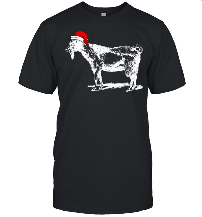 Goat in Santa Hat Christmas Pajama Shirt