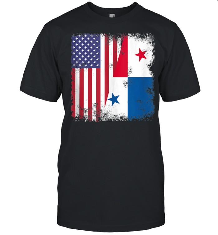 Half Panamanian Flag Vintage Panama USA shirt