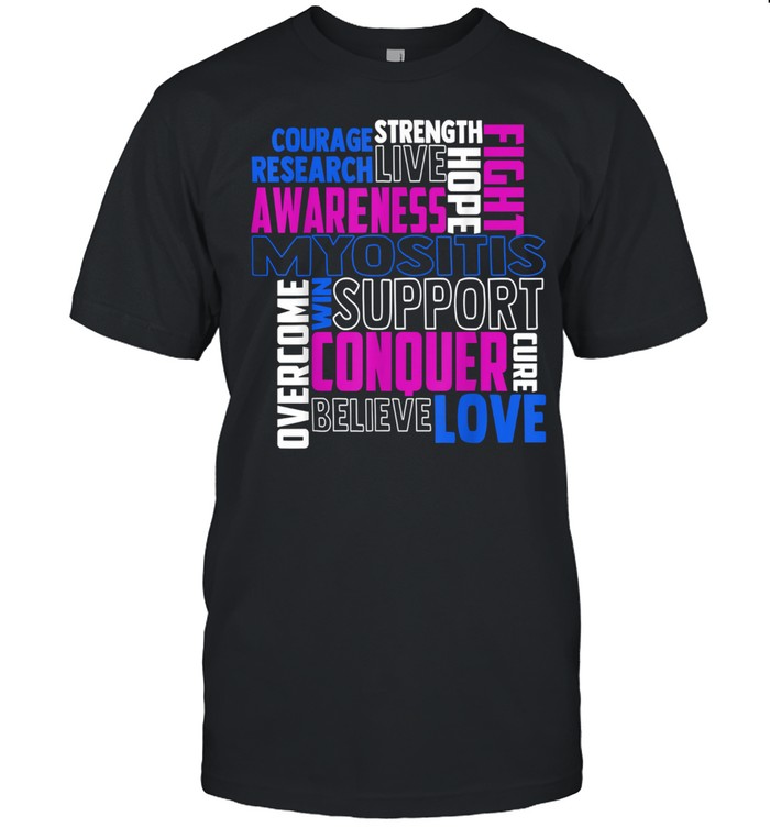 Myositis Awareness Dermatomyositis Related Blue Ribbon Shirt