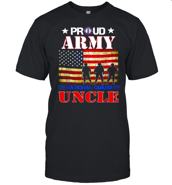 Proud Army National Guard Uncle US Flag Gift Patriotic Day Shirt