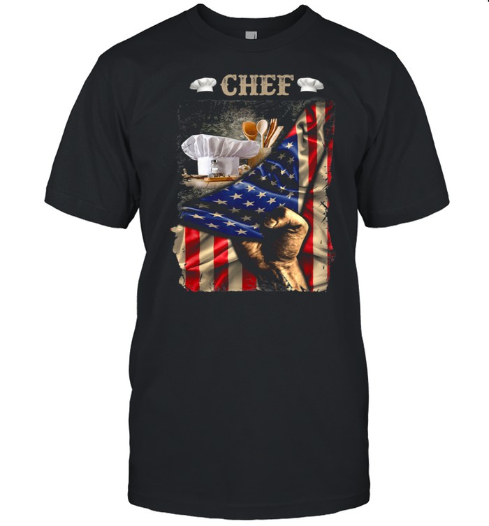 Proud Chef American Flag Love Chef Job shirt