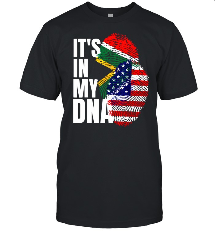 South African And American Mix DNA Heritage Flag Gift Shirt