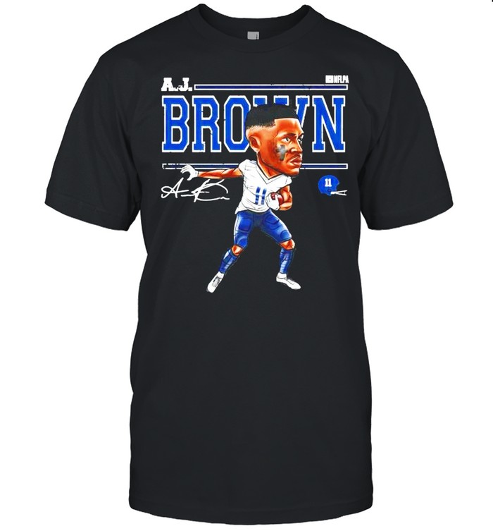 Tennessee Football AJ Brown Cartoon signature shirt