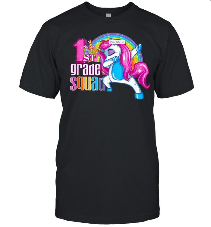 1st Grade Squad Magical Dabbing Unicorn Floral First Grader shirt