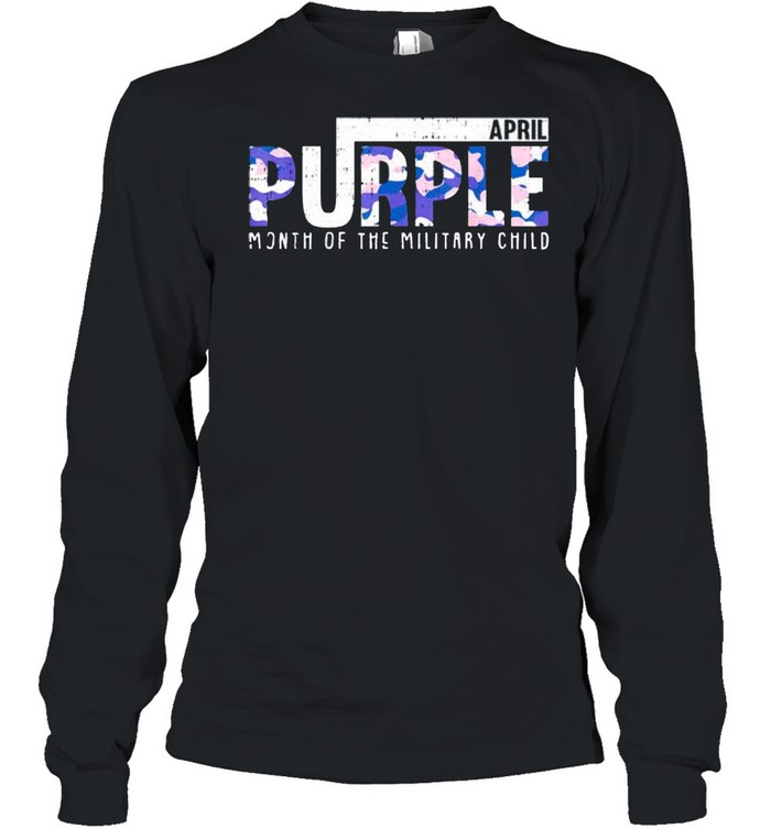 April purple month of the military child shirt Long Sleeved T-shirt