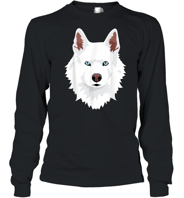 White Siberian Husky canine white Snow Dog shirt Long Sleeved T-shirt