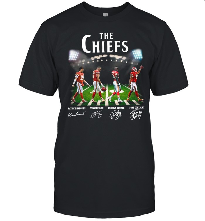 Champions The Chiefs With Mahomes Kelce Thomas And Gonzales Abbey Road shirt