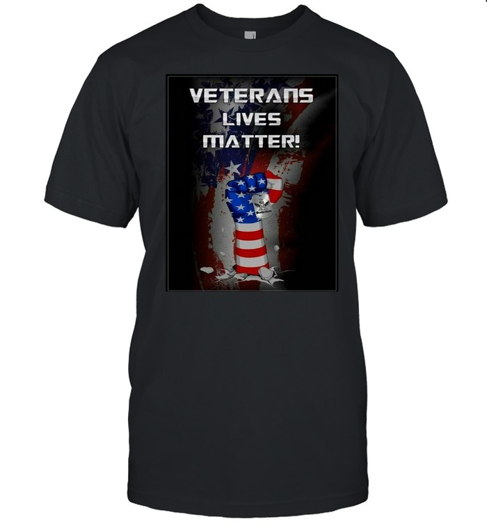 American Flag Veterans Lives Matter Hand T-shirt