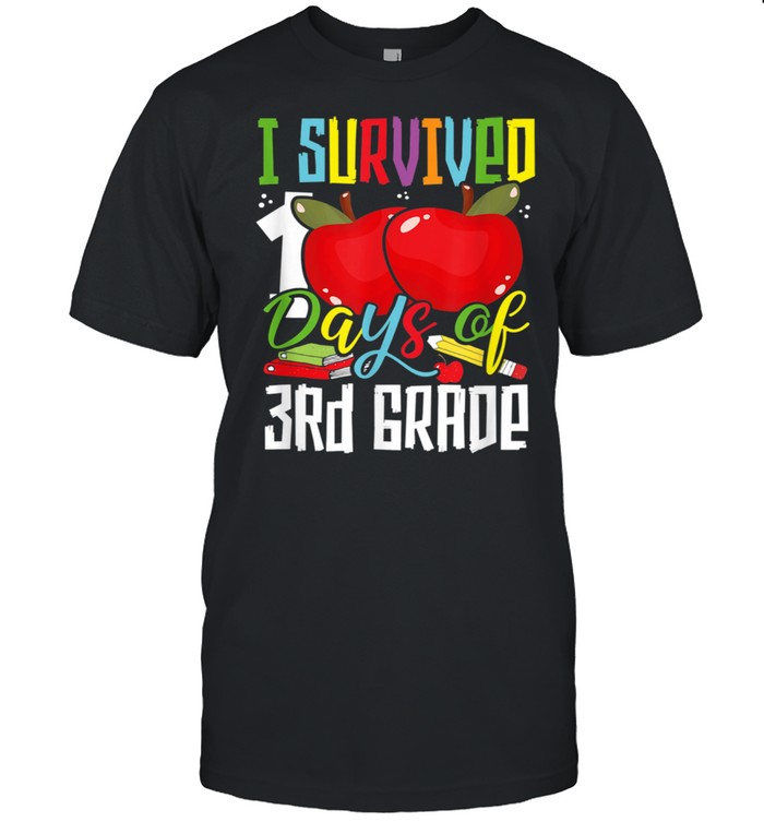 I Survived 100 Days of 3rd Grade School Boys Girls shirt