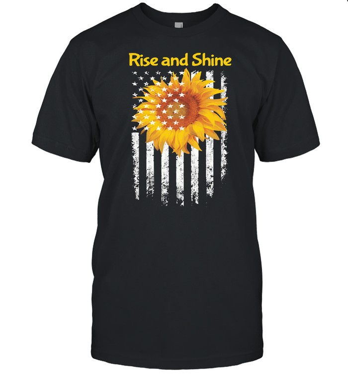 Rise and Shine America Flag Sunflower Shirt