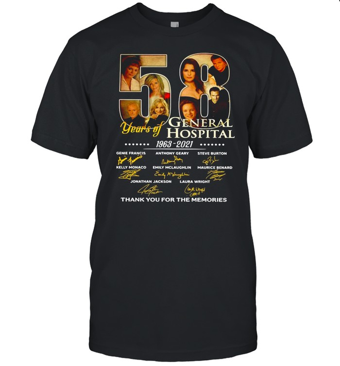 58 Years Of General Hospital 1963 2021 Signatures Thank You For The Memories shirt