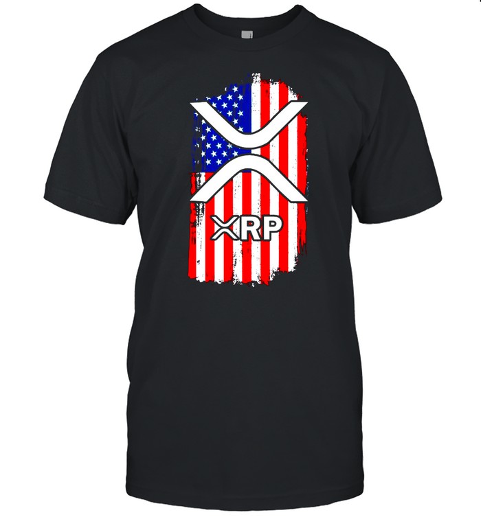 American Flag Crypto Currency XRP shirt