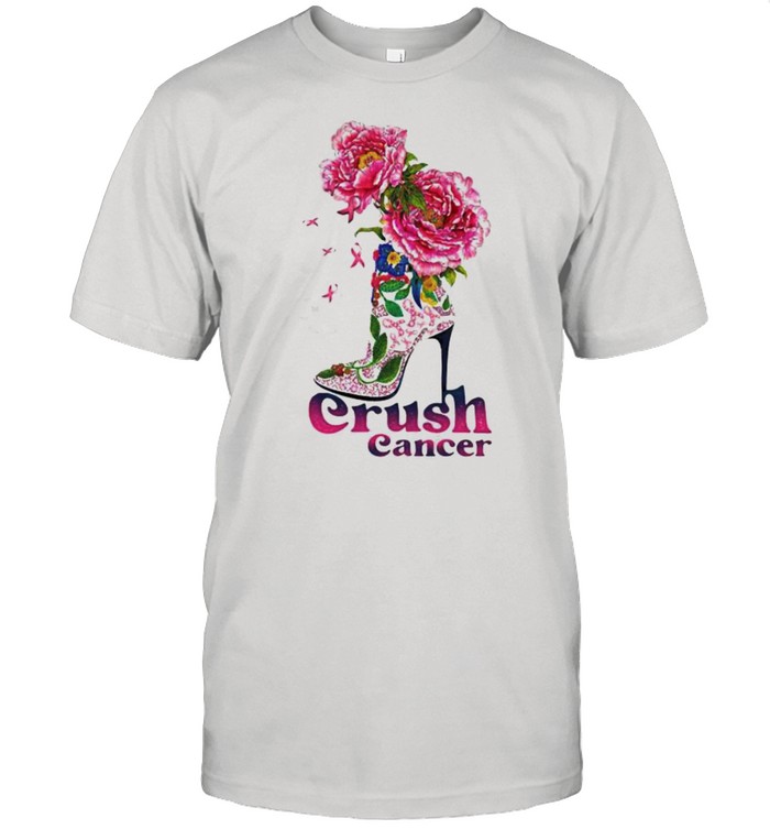 Crush Cancer Breast Cancer Awareness Shoes Flower Shirt