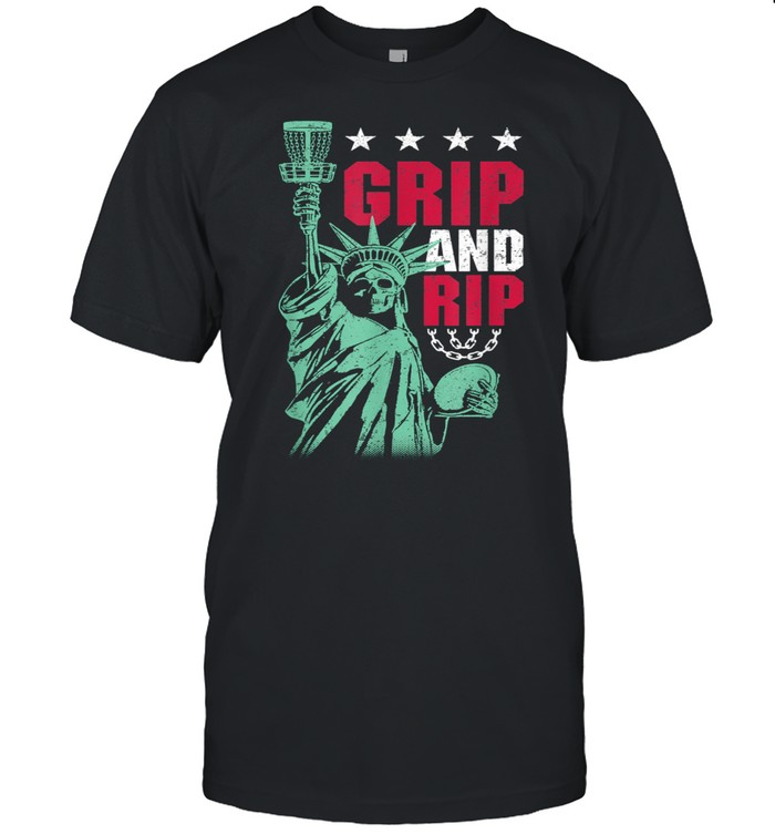 Disc Golf Frolf Gothic Statue Of Liberty Skeleton Golfer shirt