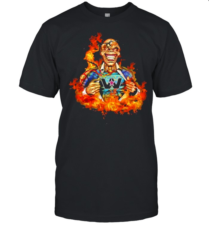 Skull Fire With Western Star Trucks Logo Shirt