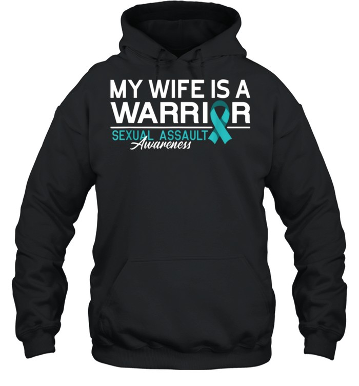 Brave I wife I sexual assault awareness I teal ribbon shirt Unisex Hoodie