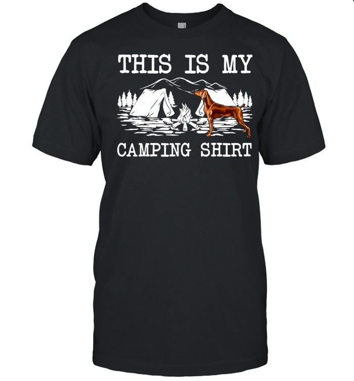Campfire Weimaraner Dog This Is My Camping shirt Classic Men's T-shirt