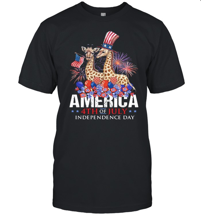 Giraffe america 4th of July independence day shirt