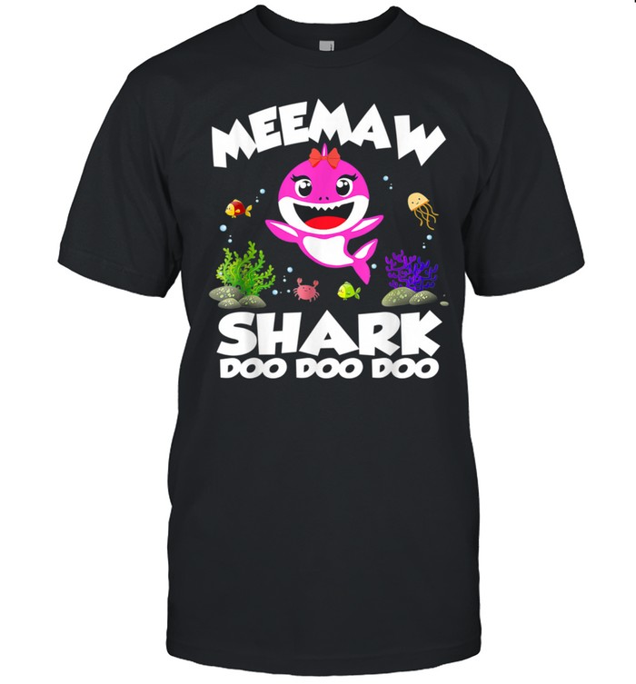 Meemaw Of The Baby Shark Birthday Meemaw Shark shirt
