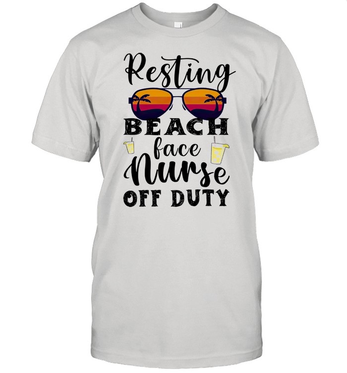 Resting beach face nurse off duty shirt