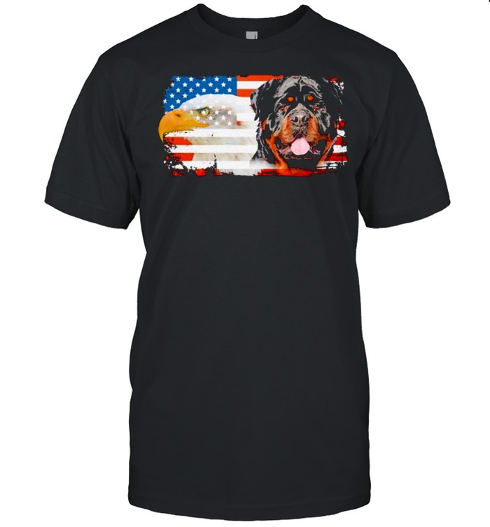 Rottweiller 4th of July Independence day American flag shirt