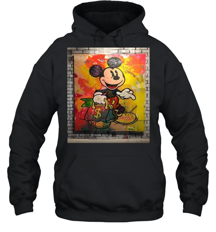 Wall Mickey Watercolor  Unisex Hoodie