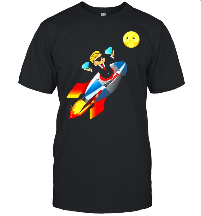 Gamestonk Wsb Rocket Ship To The Moon Gme Stock T-shirt