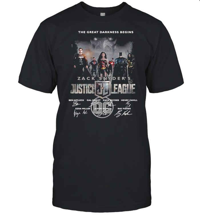 Zack Snyder Justice League The Great Darkness Begin Signatures shirt