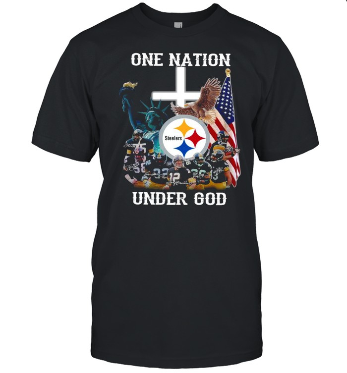 Pittsburgh Steelers one nation under god signatures shirt