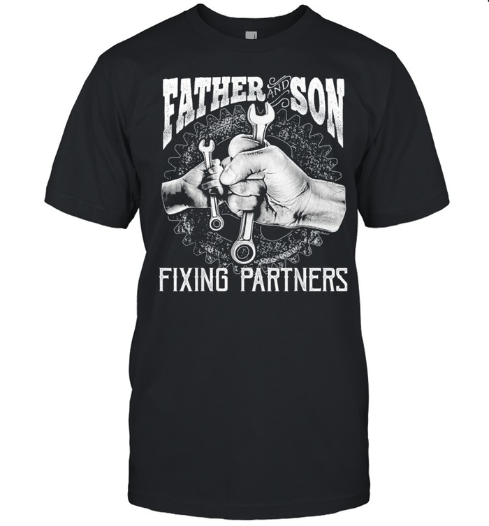 Father and son fixing partners mechanic fathers day us 2021 shirt