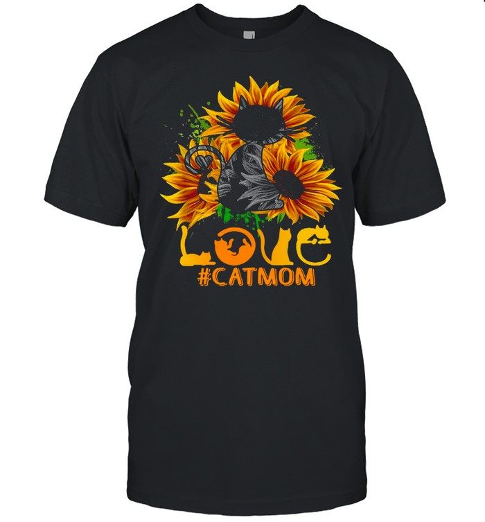 Flower Love Cat Mom T-shirt