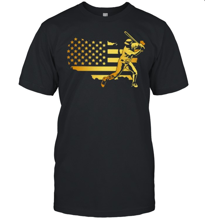 Gold Flag Baseball American Shirt