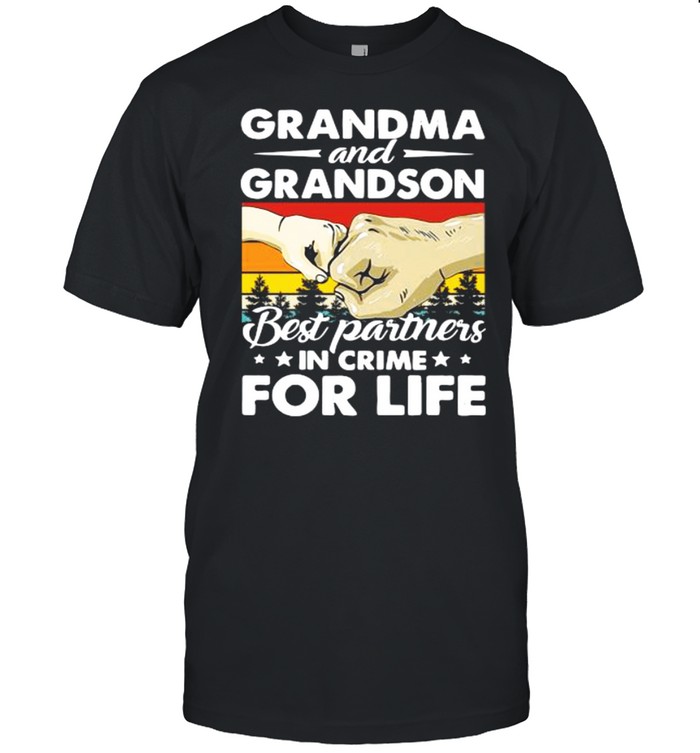 Grandma and grandson best partners in crime for life vintage shirt