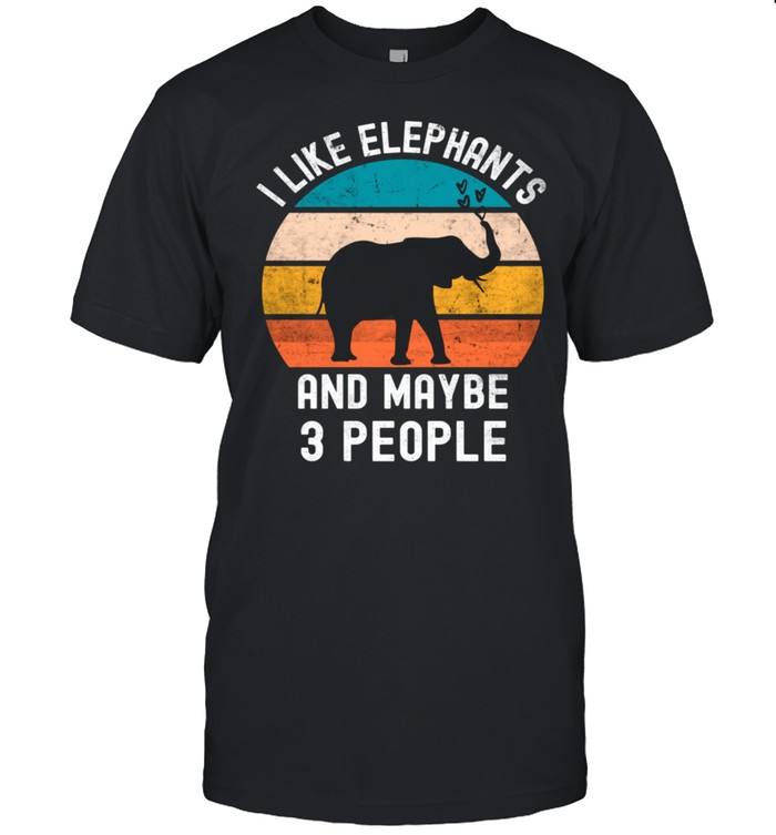 Ich mag Elefanten und vielleicht 3 Personen Vintage Elephant Langarmshirt shirt