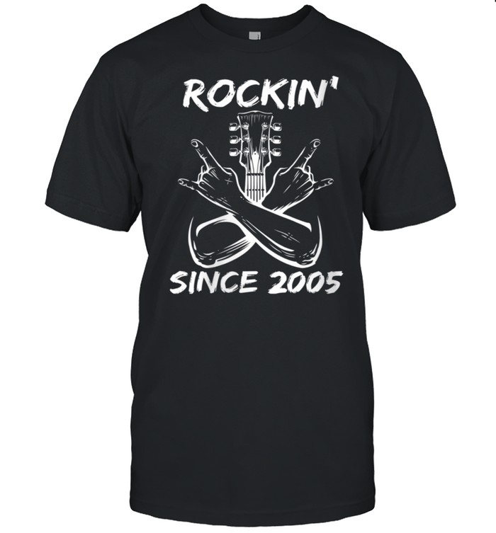 Rockin’ Since 2005 16th Birthday Guitar 16 Years Old shirt