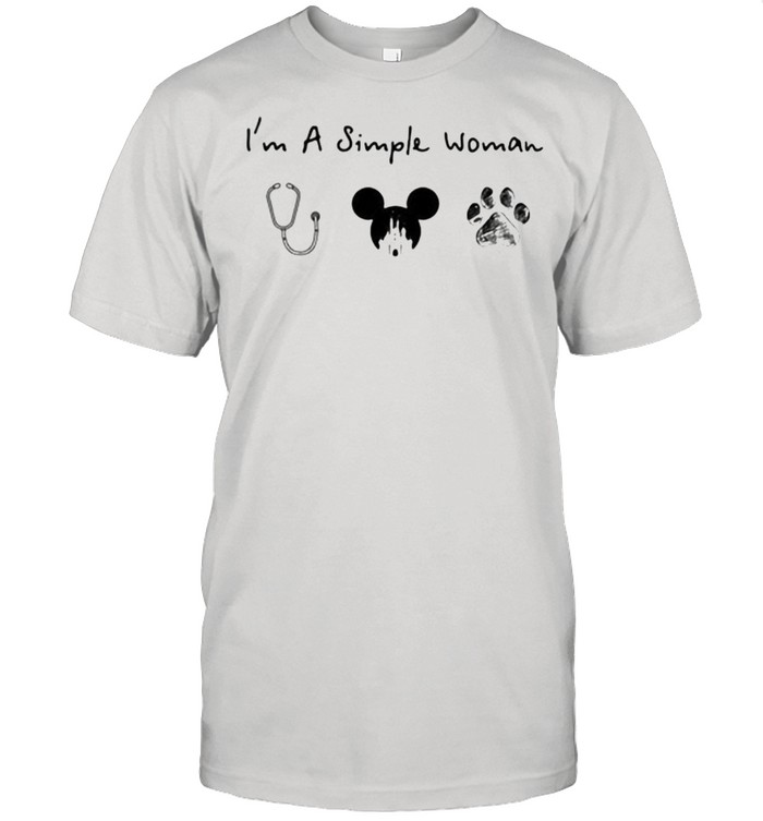 Im A Simple Woman Nurse Mickey Dog Pet Shirt