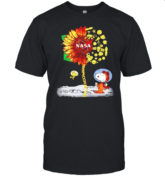 Snoopy Nasa sunflower explore moon to mars shirt