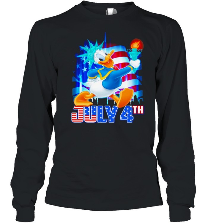 July 4h Independence Donald Disney  Long Sleeved T-shirt