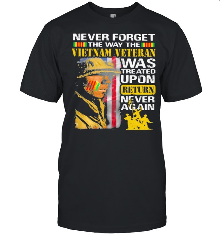 Never Forget The Way Vietman Veteran Was Treated Upon Return Never Again Shirt