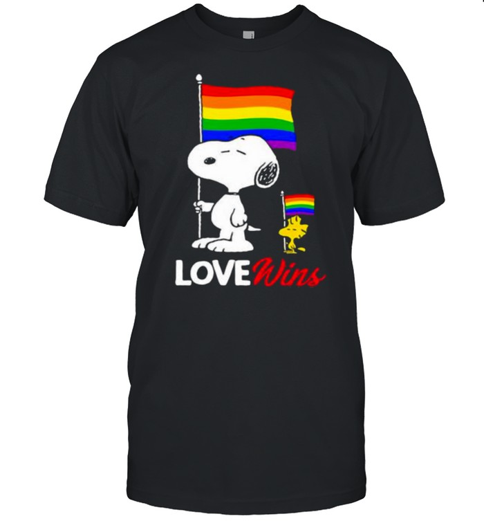 Love Win Snoopy Lgbt Flag Shirt