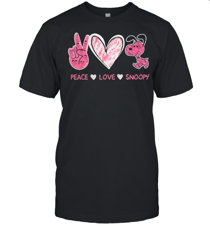 Peace Love Snoopy Pink  Classic Men's T-shirt